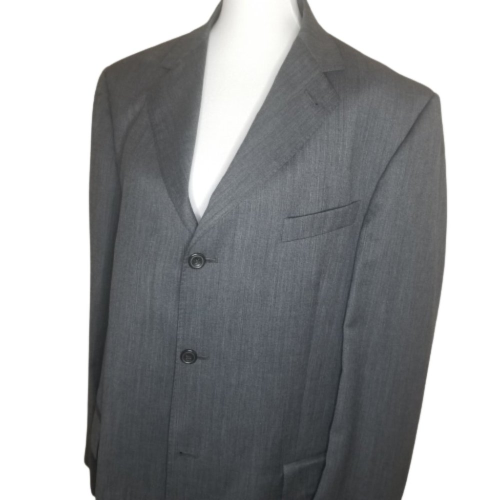 ZANETTI Classics Men's Jacket Blazer Wool Gray Size EU 56 US 46